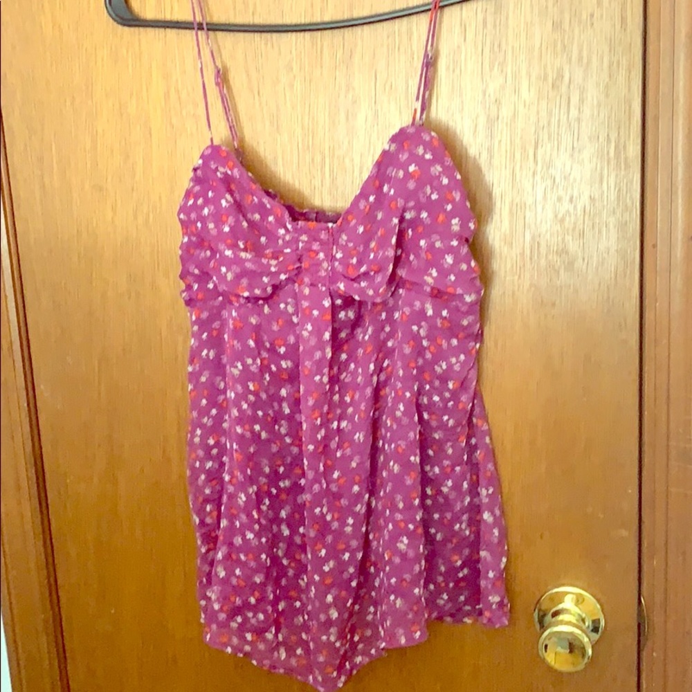 Purple floral flowy shirt